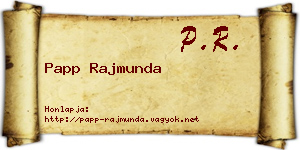 Papp Rajmunda névjegykártya
