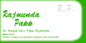 rajmunda papp business card